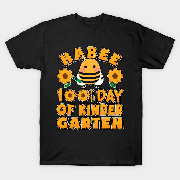 Happy 100th Day Of Kindergarten, Kids Girls, Bee T-Shirt by auviba-design